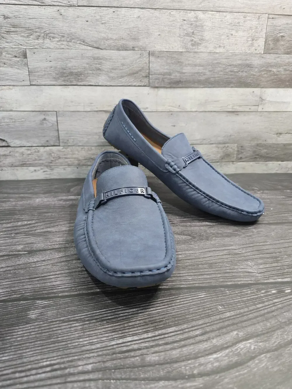 Tommy Hilfiger Rare Blue Suede Shoes Ancer Drivers Mens 12 MED NWOT Discontinued